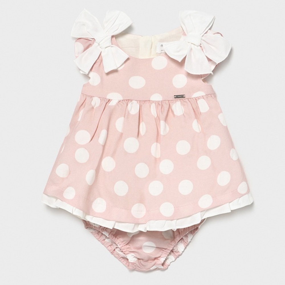 Mayoral Baby Toddler Girls Dress Bloomers Polka Dots NWT Easter 12m 12/18m